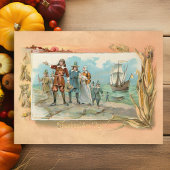  pelgrims aan het land bij Plymouth Rock Briefkaart