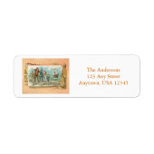 pelgrims aan het land bij Plymouth Rock Etiket (Voorkant)