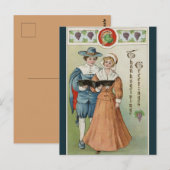  pelgrims delen een hymne Thanksgiving Briefkaart (Voorkant / Achterkant)