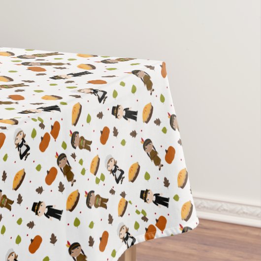 Pelgrims en indianen patroon - Thanksgiving Tafelkleed (Voorbeeld)