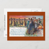 Pelgrims en pompoenen  Thanksgiving Feestdagenkaart (Voorkant / Achterkant)