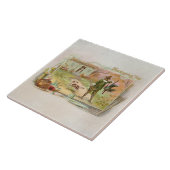 pelgrims met Thanksgiving binnenste Tegeltje (Zijkant)