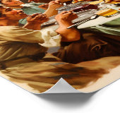 Pelgrims zitten aan een tafel poster (Hoek)