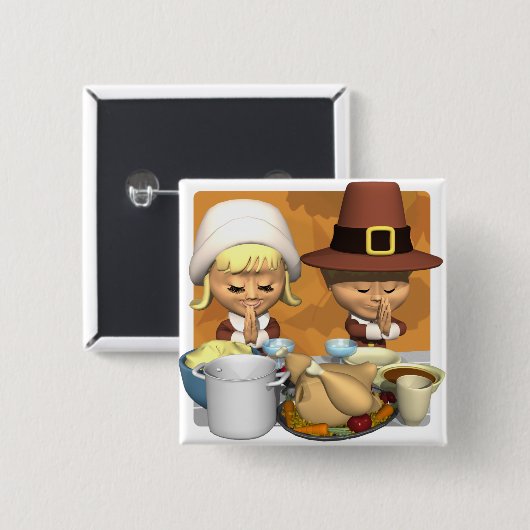 pelgrimsgebed vierkante button 5,1 cm (Voorkant /achterkant)