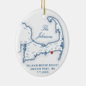 Pelham House Resort trouwfoto eerste kerst Keramisch Ornament (Rechts)