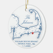 Pelham House Resort trouwfoto eerste kerst Keramisch Ornament (Links)