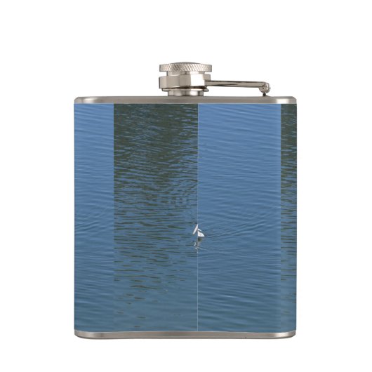 pelicaanpaarkolf heupfles (Achterkant)