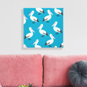 Pelicaans patroon canvas afdruk (Insitu (Woonkamer))