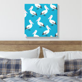 Pelicaans patroon canvas afdruk (Insitu (Slaapkamer))
