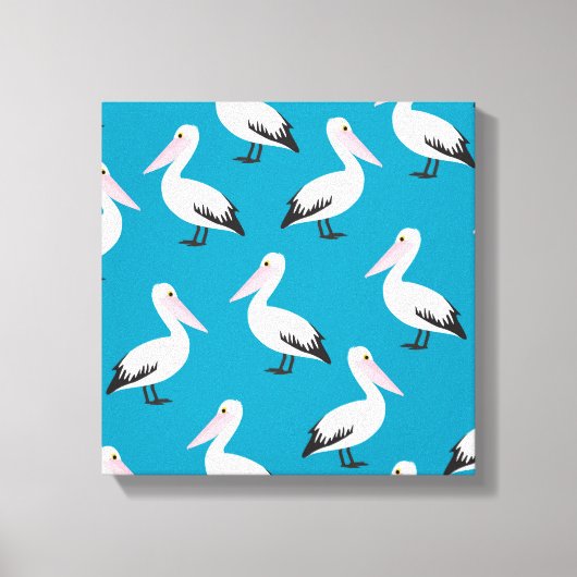 Pelicaans patroon canvas afdruk (Voorkant)