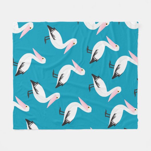 Pelicaans patroon fleece deken (Voorkant (Horizontaal))