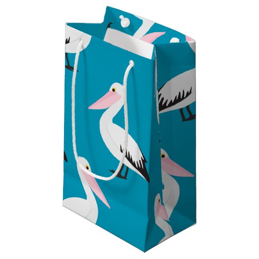 Pelicaans patroon klein cadeauzakje (Voorkant Gekanteld)