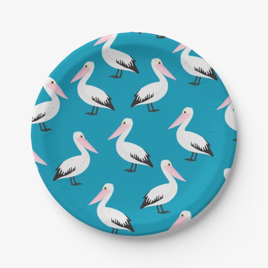 Pelicaans patroon papieren bordje (Voorkant)
