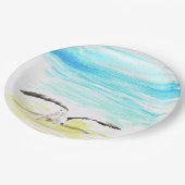 Pelicaanse rekvleugels papieren bordje (Gekanteld)