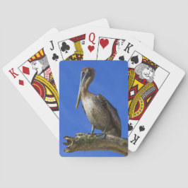 Pelican aan een ledemaat pokerkaarten