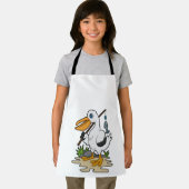 Pelican als Fisher met Geviste staaf en vis Schort (Insitu)