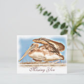 Pelican Awaits_ Briefkaart (Staand voorkant)