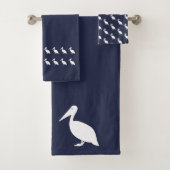 Pelican Bath Ocean Blauw met witte handdoek set (Insitu)