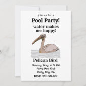 Pelican Bird Beach Pool Feest Kaart (Voorkant)