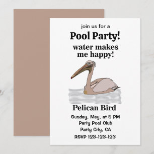 Pelican Bird Beach Pool Feest Kaart