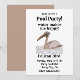 Pelican Bird Beach Pool Party Kaart