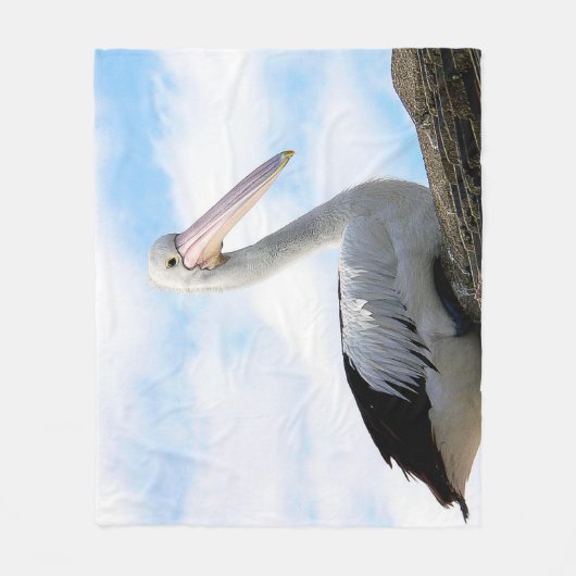 Pelican Bird Fleece Blanket (Voorkant)