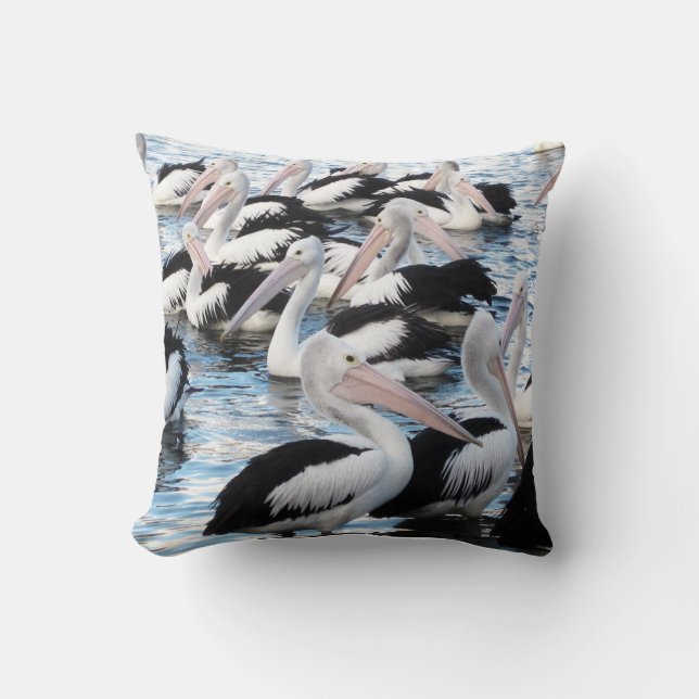 Pelican Bird Flock Gift Kussen Gooi Kussen (Voorkant)