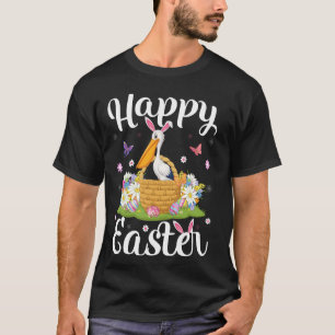 Pelican Bird Happy Easter Egg Hunt Bunny Ear Pelic T-shirt