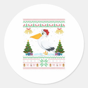 Pelican Bird Lover Xmas Gift Ugly Pelica Ronde Sticker