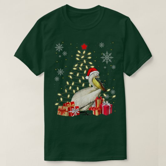 Pelican Bird Lover Xmas Pelican kerstboom T-shirt (Design voorkant)