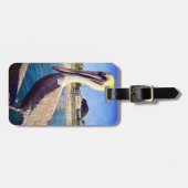 Pelican Bird Photo California Beach Pier Custom Bagagelabel (Voorkant horizontaal)