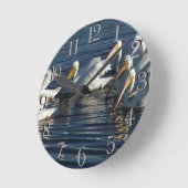 Pelican Bird Swimming Wildlife Animal Wall Clock Ronde Klok (Hoek)