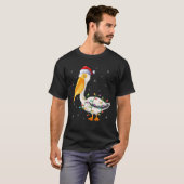 Pelican Bird Xmas Lighting Santa Hat Pelican Chris T-shirt (Voorkant volledig)