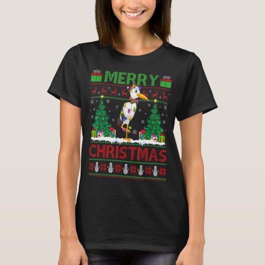 Pelican Bird Xmas Tree Ugly Santa Pelican Christ T-shirt (Voorkant)