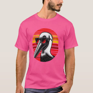 Pelican Bird Zonnebril Sunset Retro Style  T-shirt
