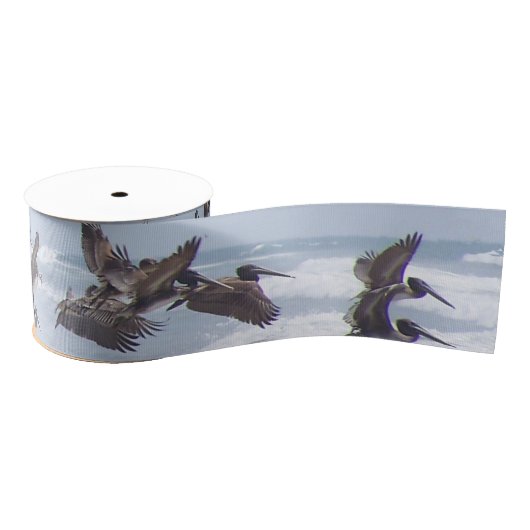 Pelican Birds Beach Wildlife Grosgrain Ribbon Lint (Spoel)