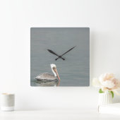 Pelican Birds Wilde Dieren in de Oostzee Vierkante Klok (Huis)