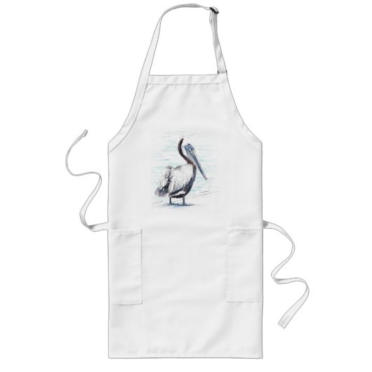 Pelican Birds Wilde Levensdieren Lang Schort (Voorkant)