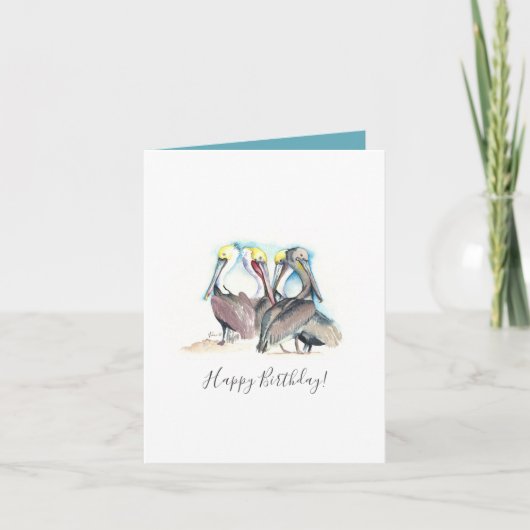 Pelican Birthday Card Feestdagen Kaart (Voorkant)