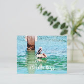 Pelican Chilling in Florida Keys Ocean Briefkaart (Staand voorkant)