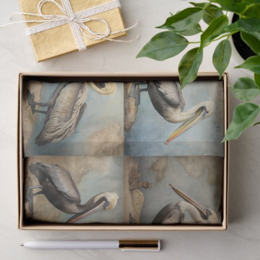 Pelican Collage 2 Decoupage papier (Geschenk)