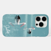 Pelican Couple Paddling Calm Aqua Water Toevoegen  Case-Mate iPhone Case (Achterkant (horizontaal))