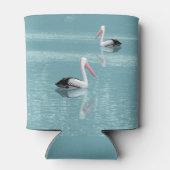 Pelican Couple Paddling op rustig aquawater Blikjeskoeler (Achterkant)