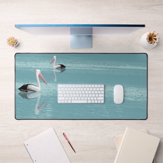 Pelican Couple Paddling op rustig aquawater Bureaumat (Kantoor 1)