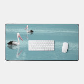 Pelican Couple Paddling op rustig aquawater Bureaumat (Keyboard & Muis)