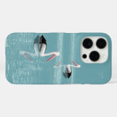 Pelican Couple Paddling op rustig aquawater Case-Mate iPhone Case (Achterkant (horizontaal))