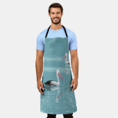 Pelican Couple Paddling op rustig aquawater Schort (Gedragen)