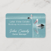 Pelican Couple Paddling op rustig aquawater Visitekaartje (Voorkant)