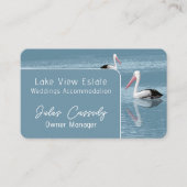 Pelican Couple Paddling op rustig blauw water Visitekaartje (Voorkant)