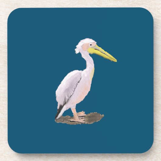 Pelican design blauwgroen plastisch onderzetter (Voorkant)